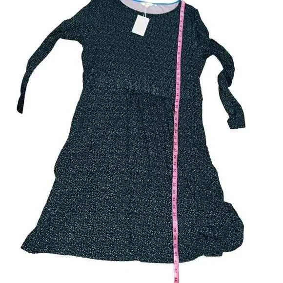 NEW Boden Abigail Jersey Dress Long Sleeve Mini Polka Dots Gathered Waist sz 16 - Picture 9 of 9